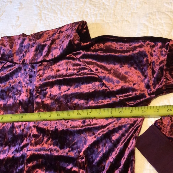 Betsy Johnson (L) Performance pull over. Pink crushed velvet, front pockets - Picture 5 of 8